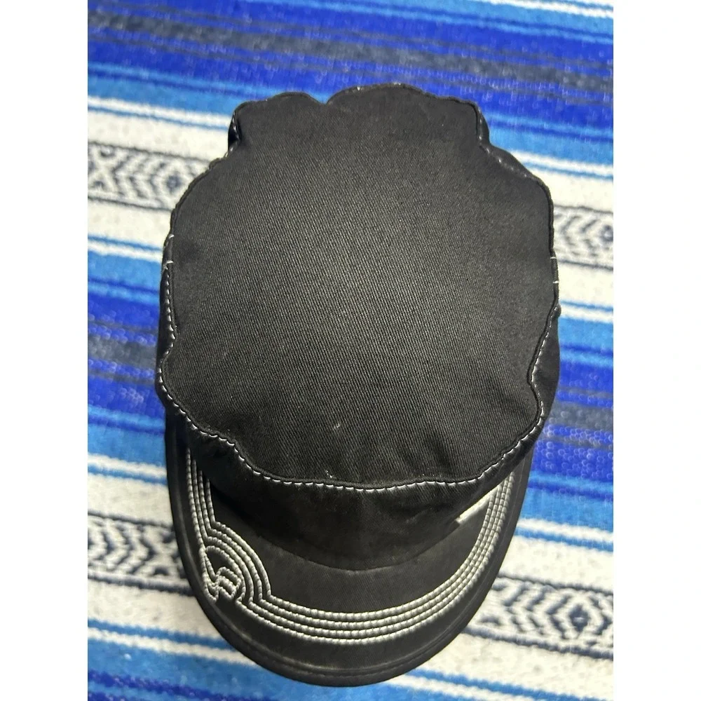 Vintage Y2K Steamboat Springs Black Cadet Cap Adjustable Embroidered Patrol Hat